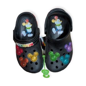 CROCS Kids Clogs - Black with Glitter Mickey Accents